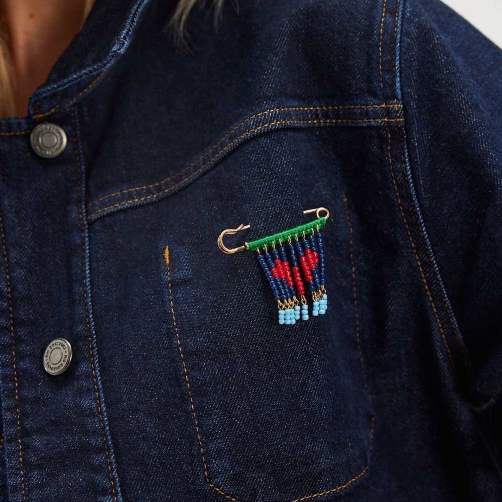FREE PEOPLE "Bead Baby" Brooch Pin - Picture 6 of 6